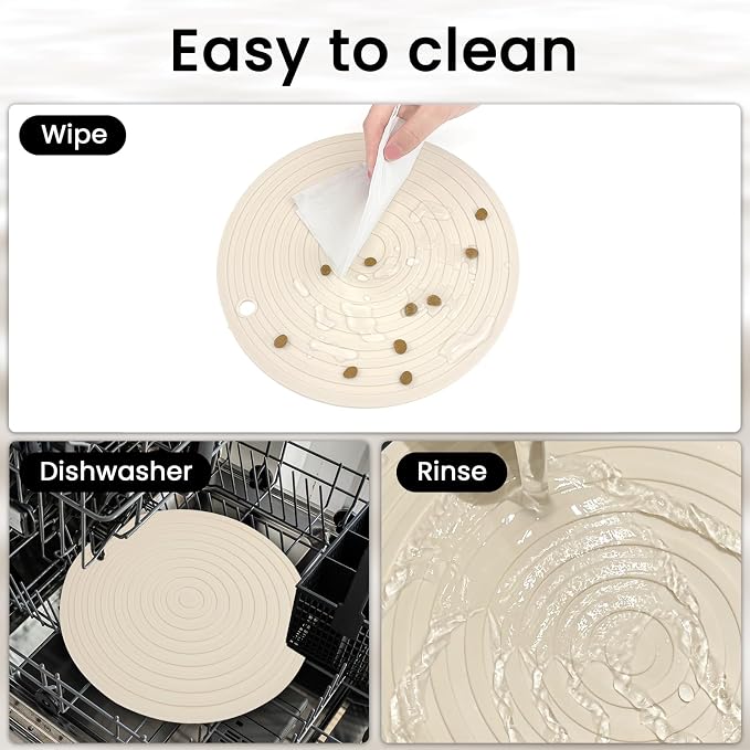 Ptlom Silicone Pet Food Mat for Dogs and Cats Placemat 2Pcs, Waterproof - Image 8