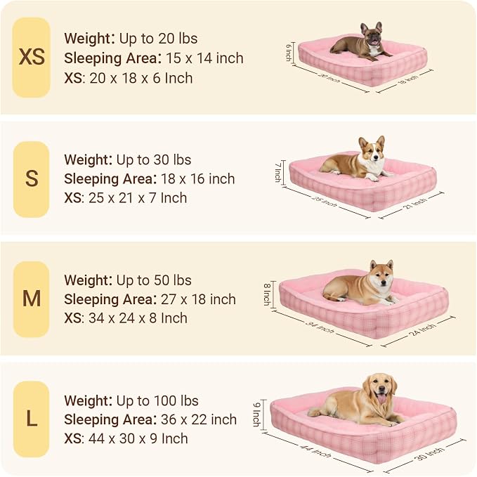 MIHIKK Rectangle Dog Beds for Large Dogs & Cats, Orthopedic Sleeping Pet Bed - Image 4