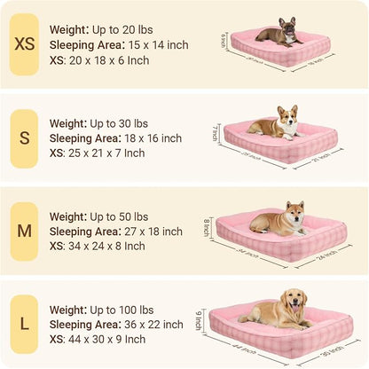 MIHIKK Rectangle Dog Beds for Large Dogs & Cats, Orthopedic Sleeping Pet Bed - Image 4