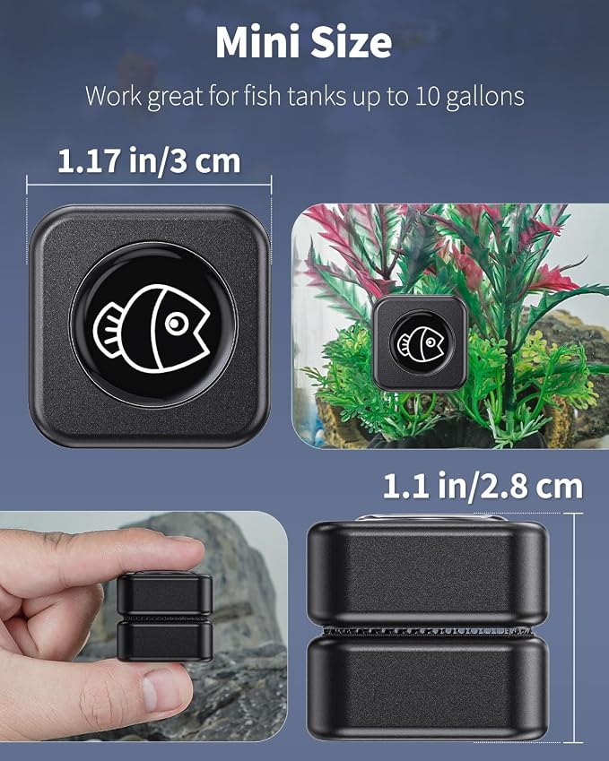 Pawfly 2 Pcs Aquarium Magnetic Brush, 1 Inch Mini Stain Scrubber Pads, Aquarium - Image 4