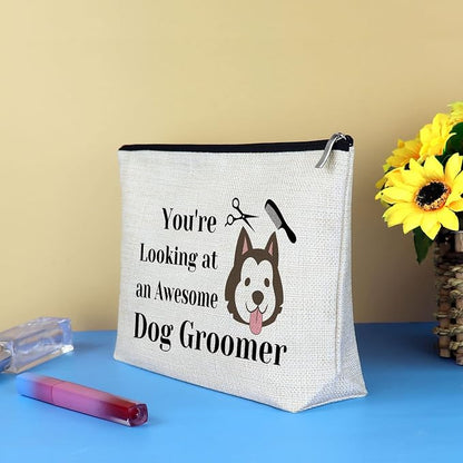 Dog Groomer Gift for Women Makeup Bag Pet Grooming Present Cosmetic Bag Dogs - Image 6