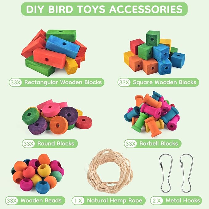 Bird Toys for Parrot, Birds Cage Chewing Playing Training Toy for Cockatoos - Image 2