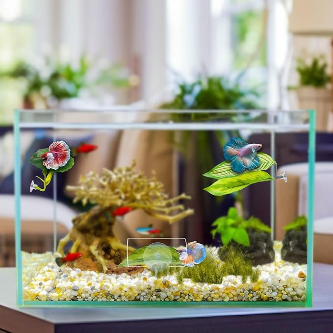5PCS Betta Hammock & Fish Toys Set, Soft Aquarium Decor Plastic Plants that - Image 3