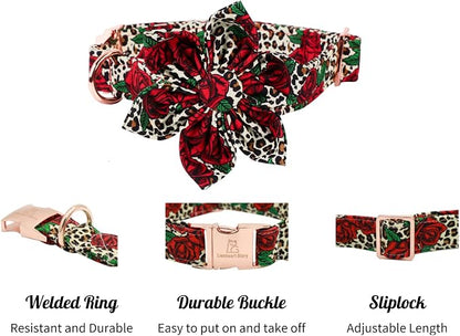 Lionheart Glory Dog Collar, Cute Floral Pattern Pet Collar Adjustable Dog Collar - Image 3