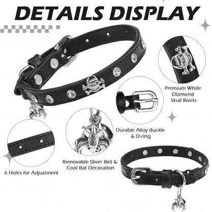 EXPAWLORER Cat Collar for Girl Boy Cats- Adjustable Leather Pet Collar - Image 3