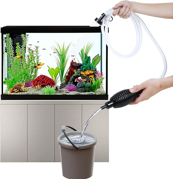 Aquarium Gravel Vacuum Cleaner, Fish Tank Water Changer, Hand Pump Siphon - Image 2