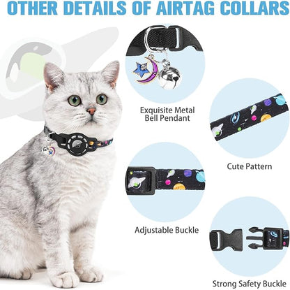 BINGPET AirTag Cat Collar with Bells, Upgraded Safety Elastic Cat Collar with - Image 6