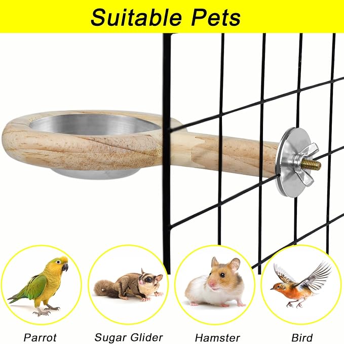 ASOCEA 2 Pack Bird Perch Feeding Cup, Bowls - Image 4