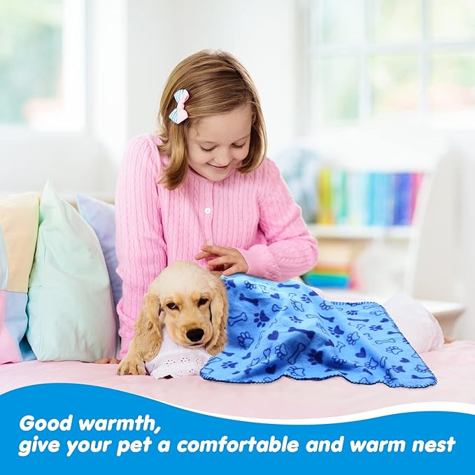 Chumia 28 Pieces Puppy Blanket Bulk Small Fleece Pet Blanket - Image 5