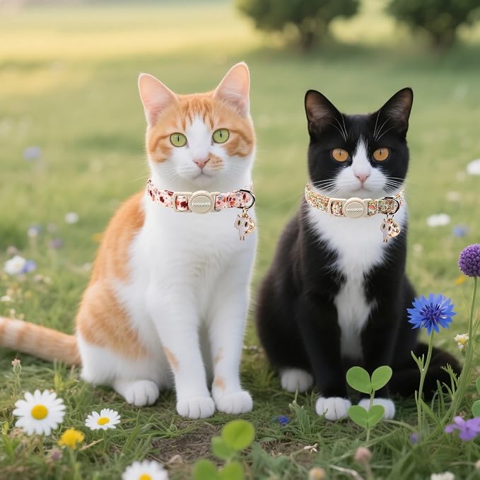 Cat Collar, 2 Pack Cute Cat Collars Breakaway - Image 6