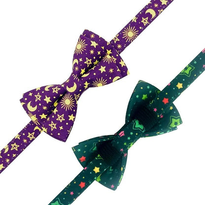2 Pack Cotton Cat Collar with Bow Tie and Bell - Image 5