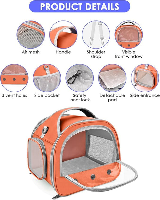 Bissap Bearded Dragon Travel Carrier, Portable Guinea Pig Carrier Bag Tortoise - Image 2