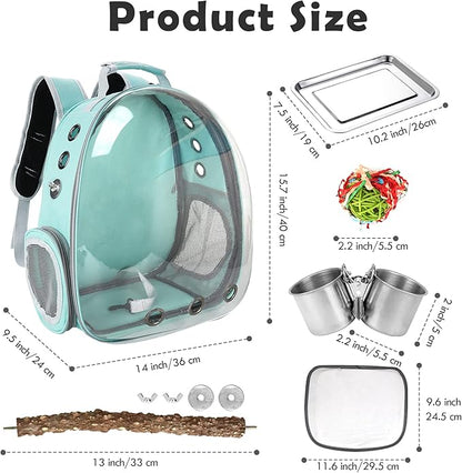 Bird Backpack Carrier with Perch, Portable Wild Bird Travel Cage Bag, Parrot - Image 5