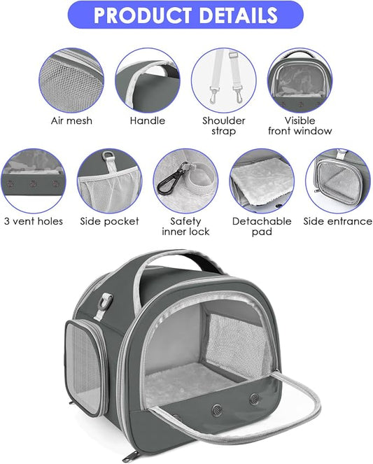 Bissap Bearded Dragon Travel Carrier, Portable Guinea Pig Carrier Bag Tortoise - Image 2