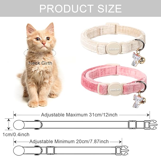 ARING PET 2 Pack Cat Collar-Cute Cotton Cat Collar - Image 5