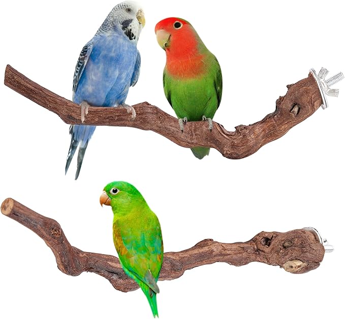 2 pcs 9.8 inch Bird Perches Stand Natural Wood Bird Perches, Birdcage Wood by Filhome