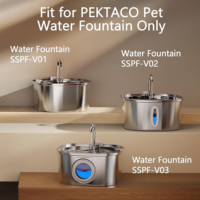 PEKTACO Cat Water Fountain Filters Replacement & Pre-Filter Sponges - Image 6