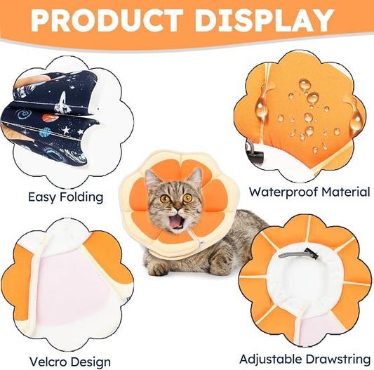 Cat Cone Collar Soft, Waterproof Cat Recovery Collar After Surgery, Adjustable - Image 2
