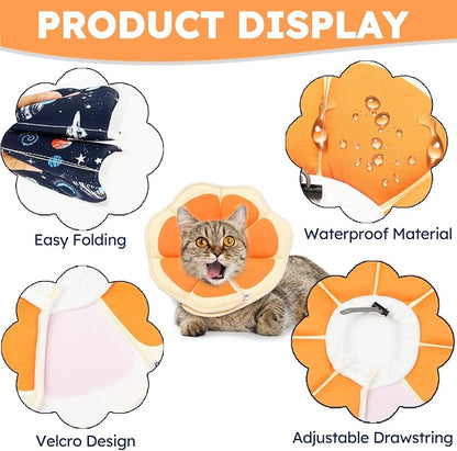 Cat Cone Collar Soft, Waterproof Cat Recovery Collar After Surgery, Adjustable - Image 2