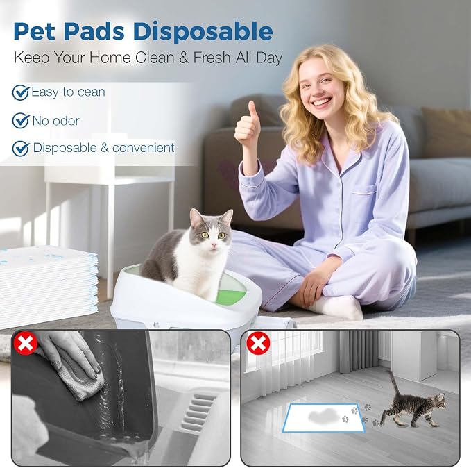Cat Pads 25 ct Super Absorbent Pet Pee Pads Compatible - Image 5