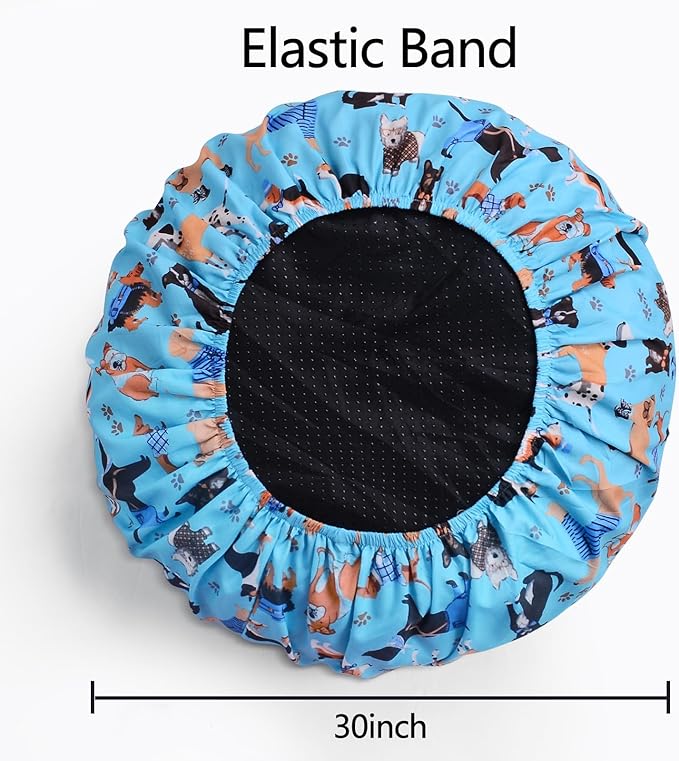 Round Replacement Dog Bed Covers Elastic Edged Washable Pet Bed Protector - Image 4