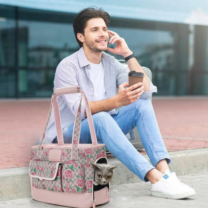 Dog Carrier, Cat Carrier, Pet Carrier, Foldable Waterproof Premium PU Leather - Image 7