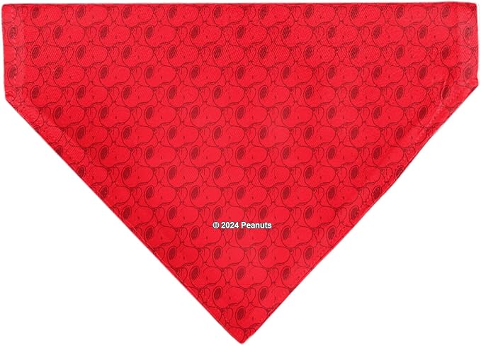 Peanuts Pet Bandana Peanuts Snoopy Face and Profile Pose Reds Slip On Collar - Image 2