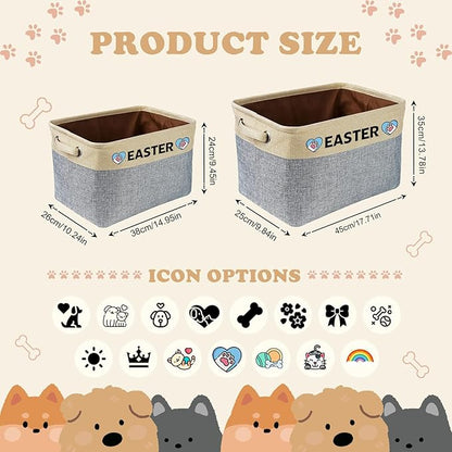Personalized Dog Toy Storage Basket Custom Collapsible Toy Bin - Image 2