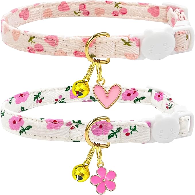 2 Pack Cotton Breakaway Cat Collars Set by Unknown