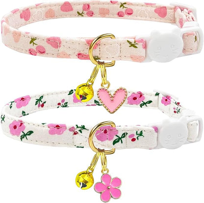 2 Pack Cotton Breakaway Cat Collars Set by Unknown