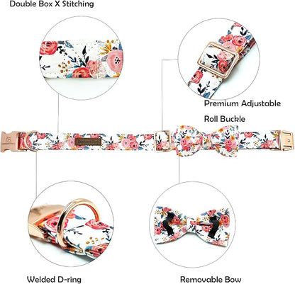 Lionheart glory Dog Collar Bow Collar Floral Dog Collar - Image 2