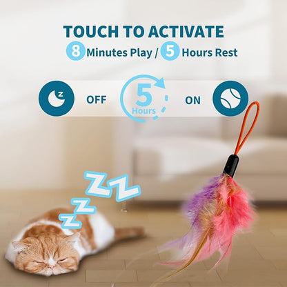 Interactive Cat Toys for Indoor Cats, Automatic String Feather Wand Teaser - Image 5