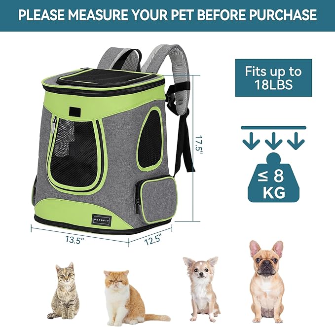 Petsfit Pet Backpack Carrier Easy-Fit Dog Travel Backpack Carrier - Image 3