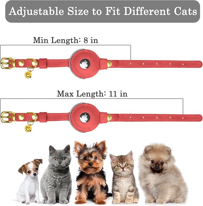 OOPSDOGGY Reflective Leather AirTag Cat Collar - Image 3
