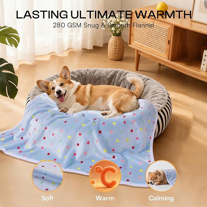 Luciphia 1 Pack 6 Dog Blankets Cat Soft Fluffy Fleece Pet Blanket Warm Cute - Image 4