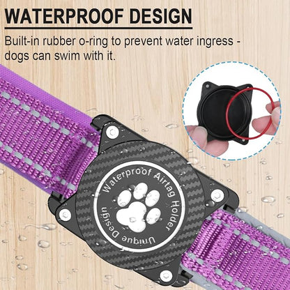 Airtag Dog Collar with Waterproof Air Tag Holder, Luminous Reflective, Soft - Image 2