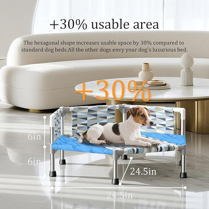 Elevated Dog Bed with Guardrail, Cooling Outdoor Pet Cot with 3-Sided - Image 3