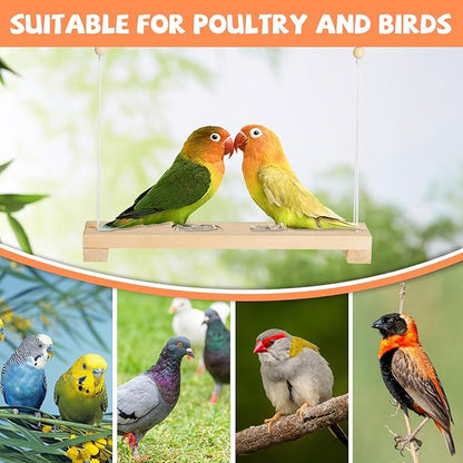 Jorewood 40cm Natural Wooden Chicken Swing Perch - Image 5