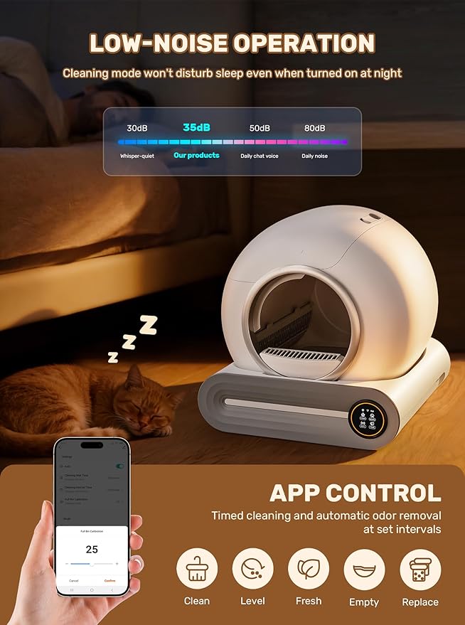 Automatic Litter Box, 65L+9L Extra Large, APP Control, Deodorization, 3 Rolls - Image 7