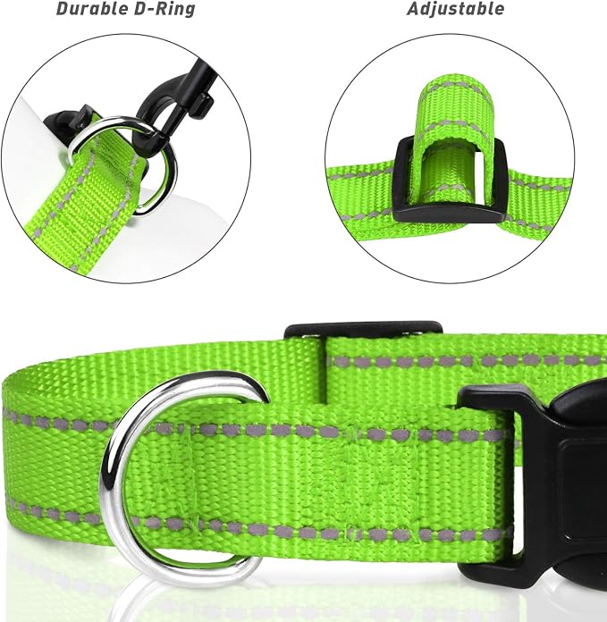 TagME Reflective Nylon Dog Collars, Adjustable Classic Collar - Image 3