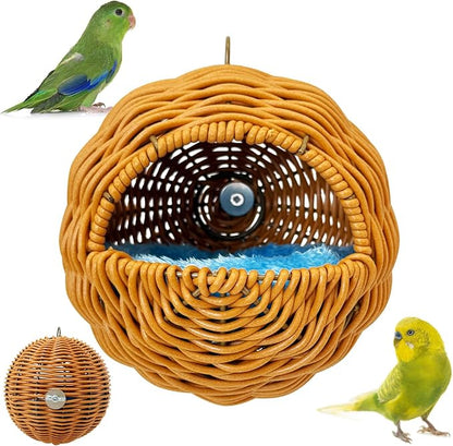 BNOSDM Rattan Bird Nest Parrot Nesting House Parakeet Nesting Soft Lovebird by BNOSDM
