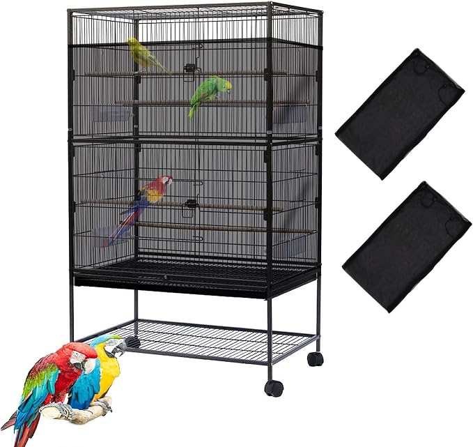 Bird Cage Seed Catcher, Large Birdcage Net Cover, Bird Cage Accessories by SYOOY