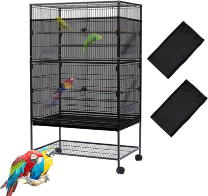 Bird Cage Seed Catcher, Large Birdcage Net Cover, Bird Cage Accessories by SYOOY