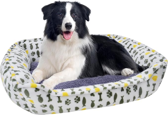 Dog Sofa Bed, Anti-Anxiety Bed for Dog, Rectangle Washable Bed by AIWIKIDE