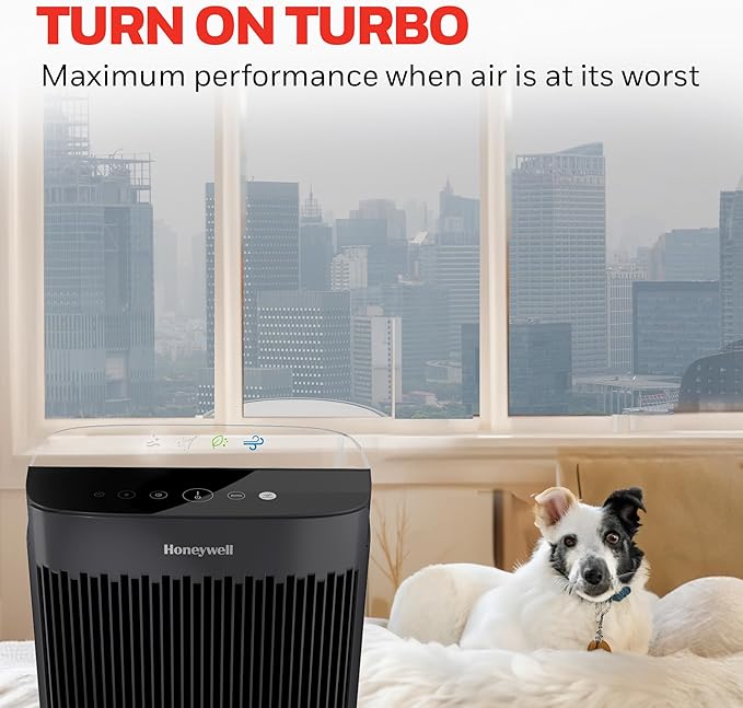 Honeywell HEPA Air Purifier for Home, 938 Ft² Rooms in 1 Hour, Turbo Clean - Image 4