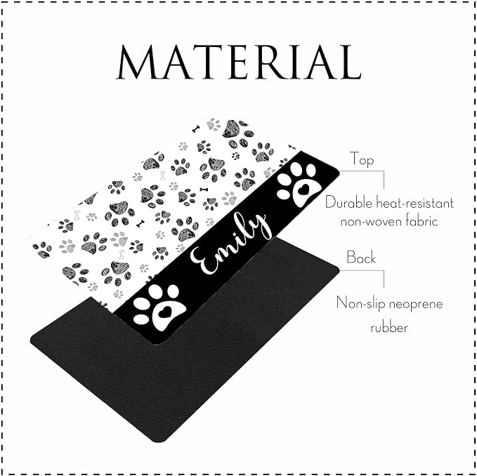 Personalized Dog Cat Mat with Name Photo Custom Placemat Feeding Mats - Image 3