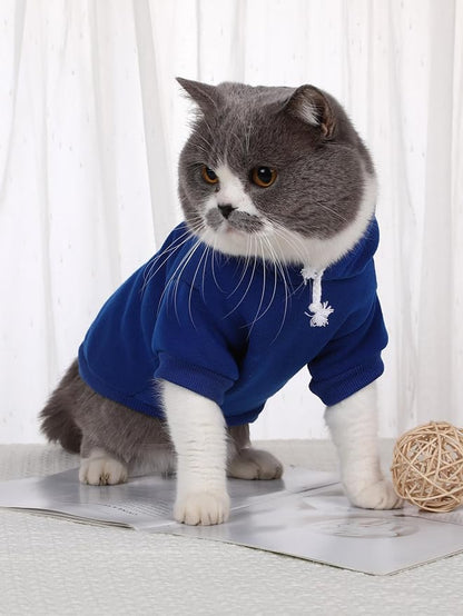 QWINEE Basic Dog Hoodie Sweatshirt Puppy Sweater Warm Cat Costumes Pet Clothes - Image 3