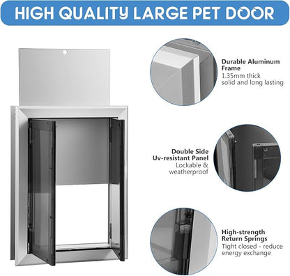 Large Dog Door, Weatherproof Aluminum Dog Door - Image 4