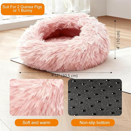 Bunny Rabbit Hideout Bed Small Animal Bedding Donut-Shaped Burrowing Pet Bed - Image 2