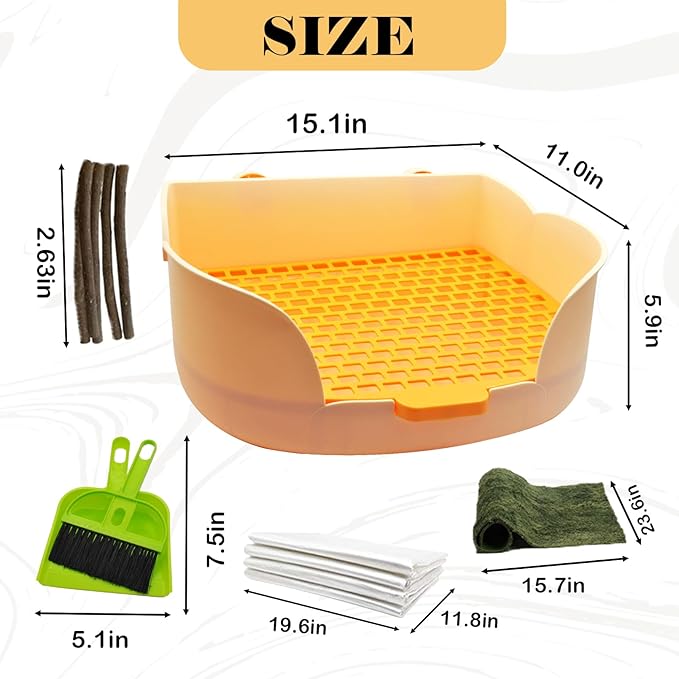15.1"X11.0" Large Rabbit Litter Box, Plastic Square Rabbits Potty Trainer - Image 2